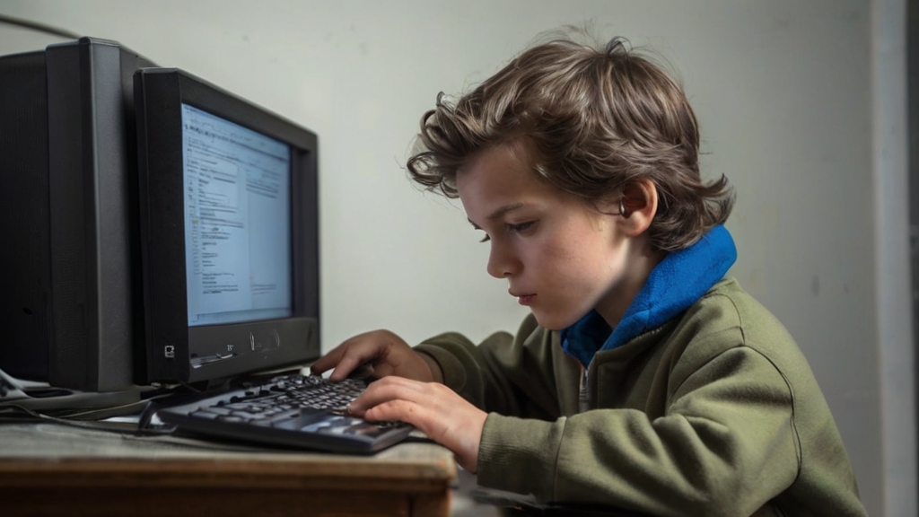 Niño de 12 años programando